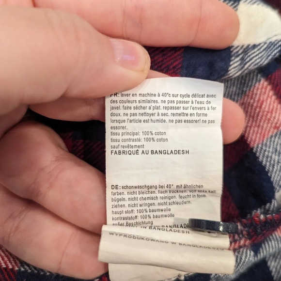 Mountain Warehouse Lumberjack  Flannel Navy Red Plaid Button Down XXL - Picture 10 of 11